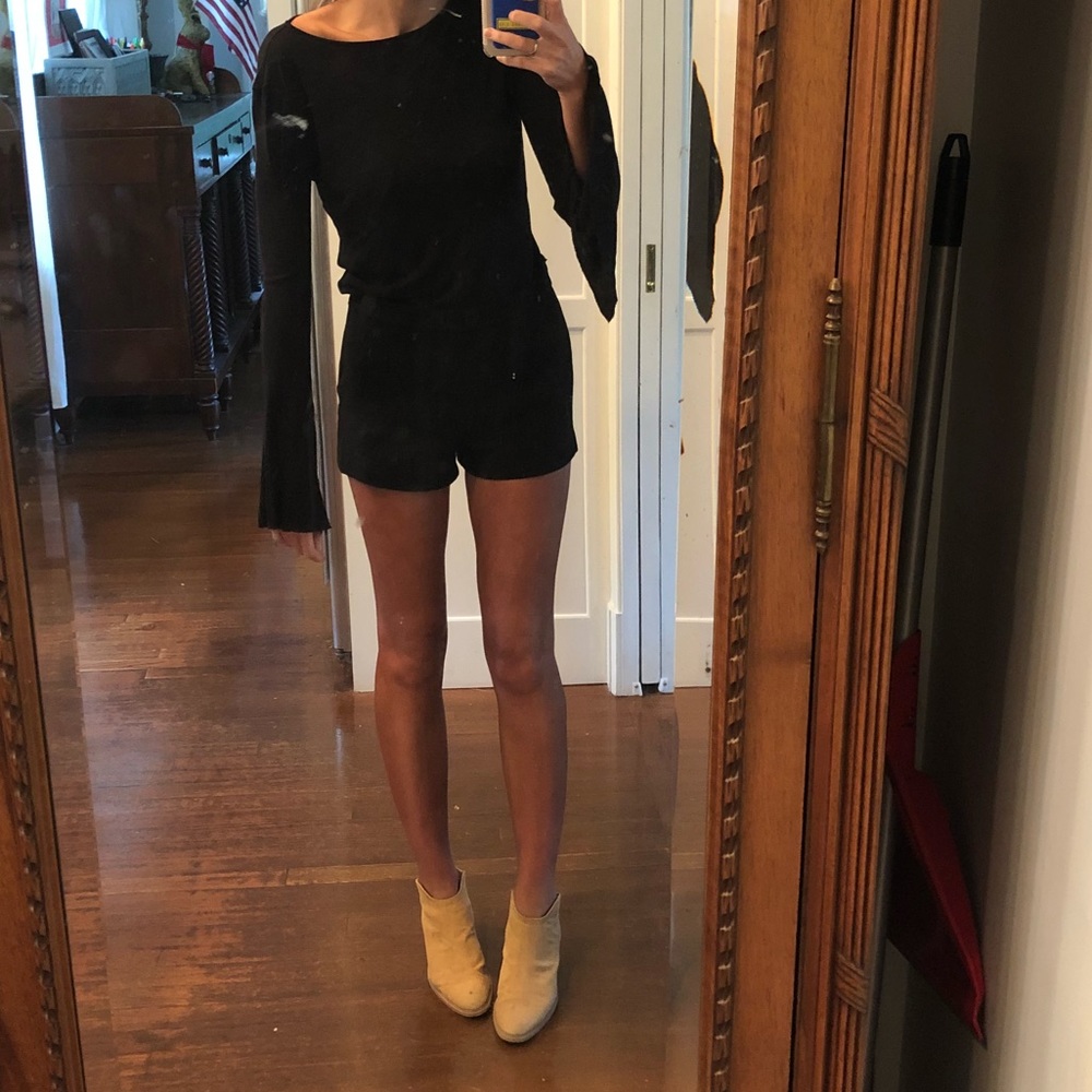 Zara black long sleeve basic with flared cuff